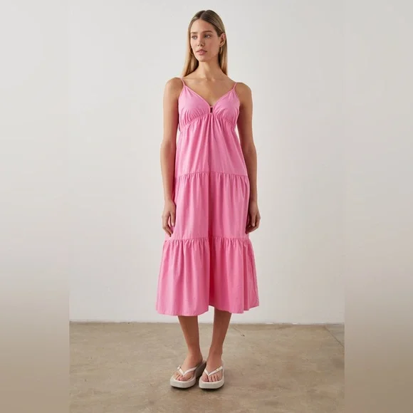 hot pink summer dress Summer Hot Spot Midi In Hot Pink main image 1